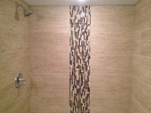 vertical tile shower accent