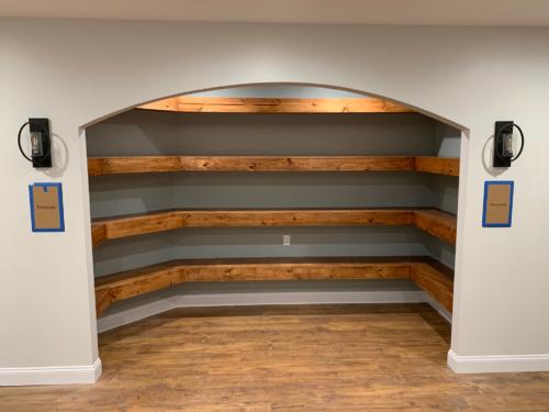 custom shelves arched opening